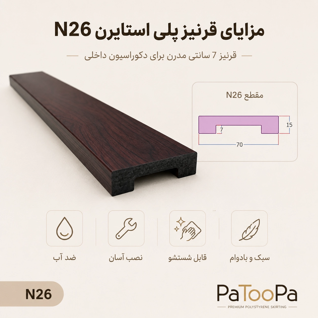 نمونه کاربرد قرنیز N26 در دکوراسیون داخلی