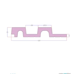دیوارپوش لوور پلی استایرن بهینا کد L14 مقطع